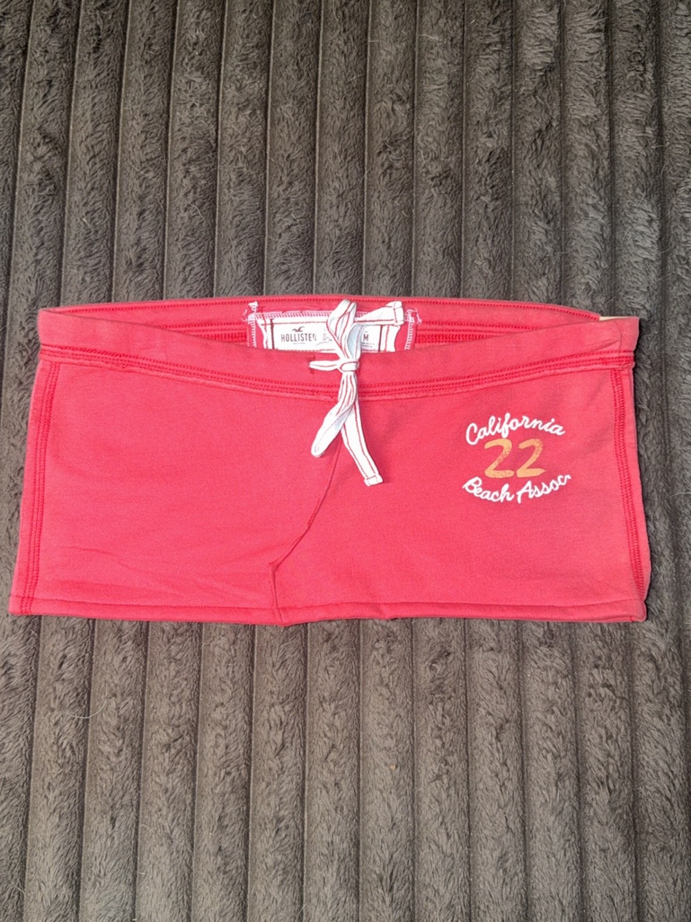 Hollister Girls' Coral-Red Beach Shorts with Drawstring